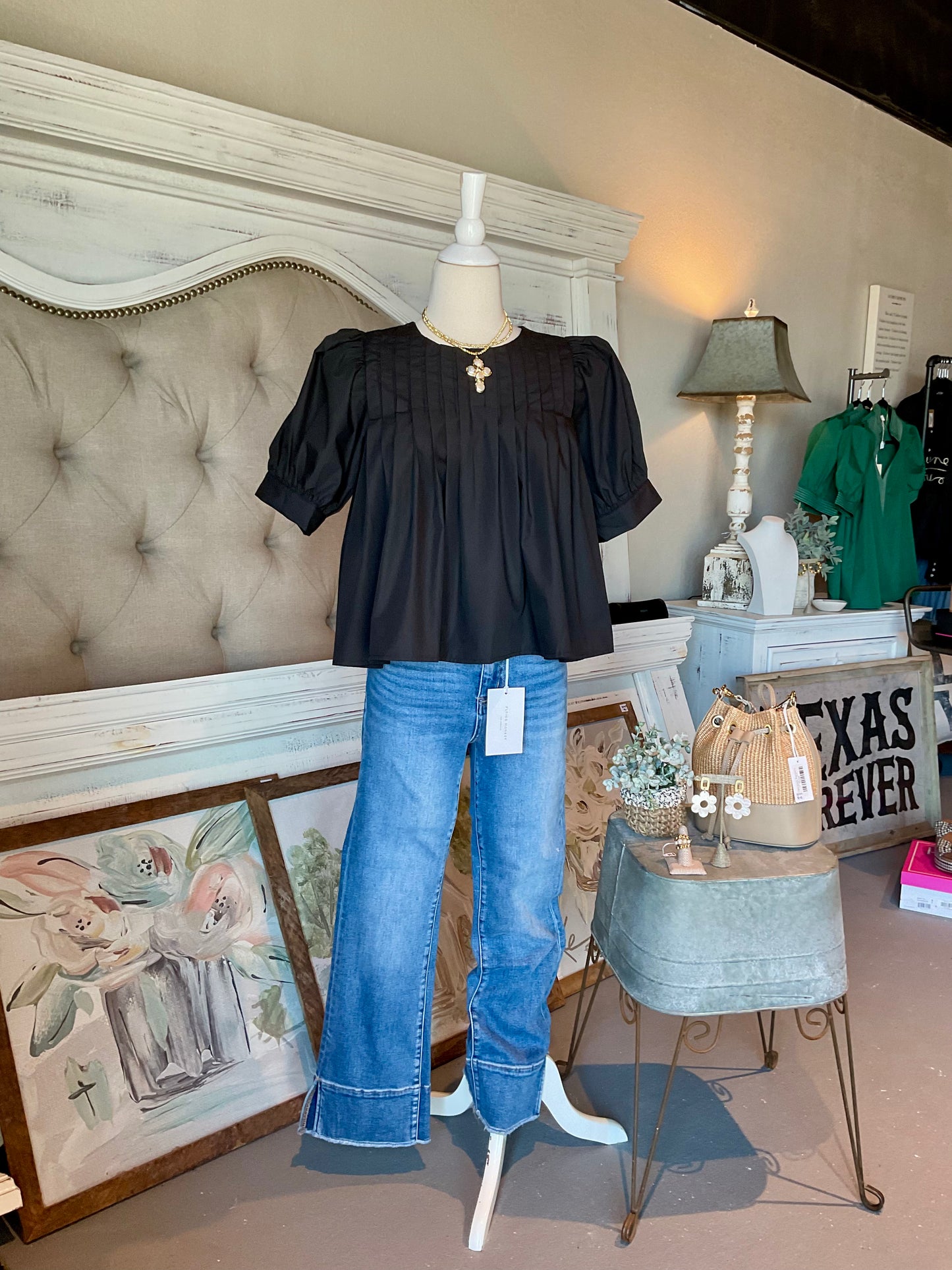 High Rise Trouser Slit Hem Kick Flare Jeans