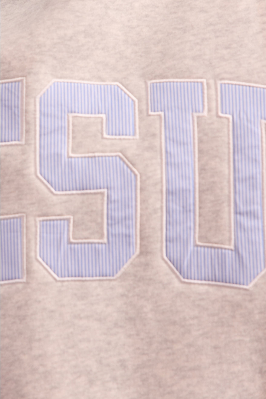 Seersucker Appliqué Jesus Mock Neck Sweatshirt