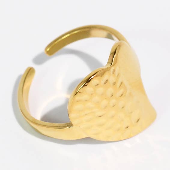 Hammered Heart Ring