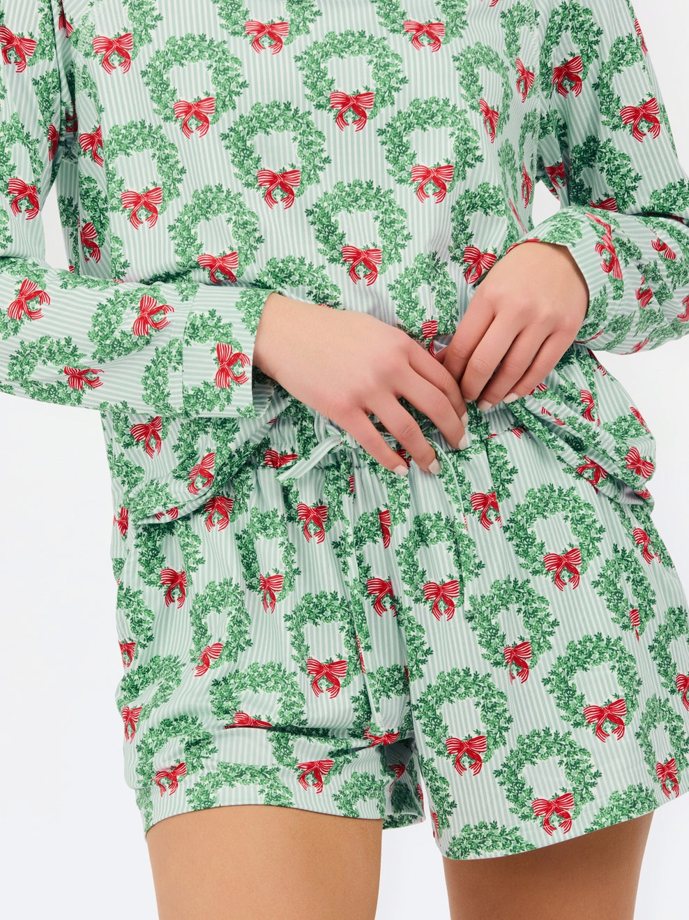 Mary Square Wreath & Ribbon PJ Short Set