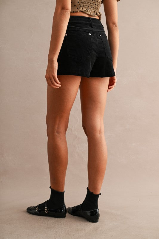 Black Corduroy Skort