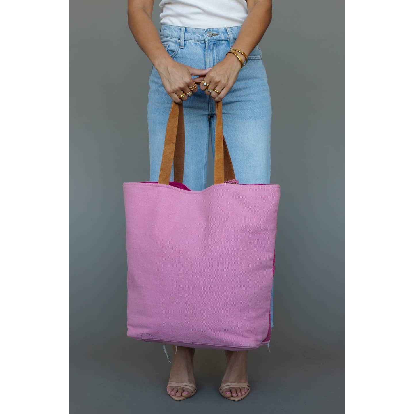 Pink and Light Pink Western Tote