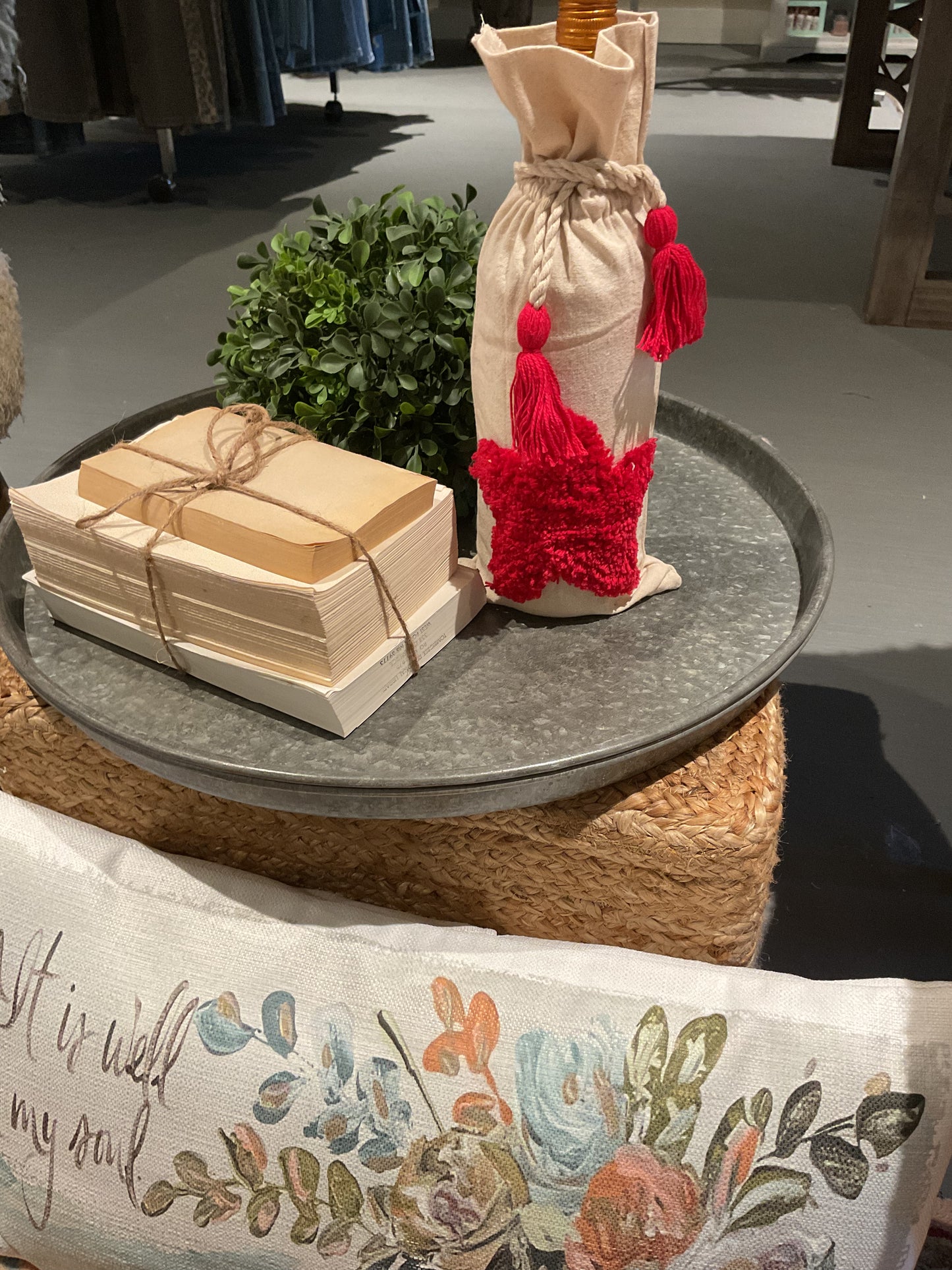 Woven Cotton Drawstring Wine Bag