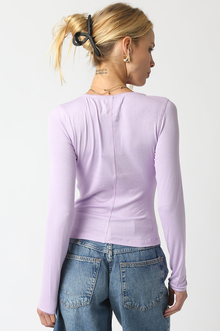 Rowan Button Top in Lavender