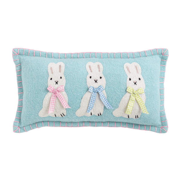 Blue Bunny Felt Mini Pillow