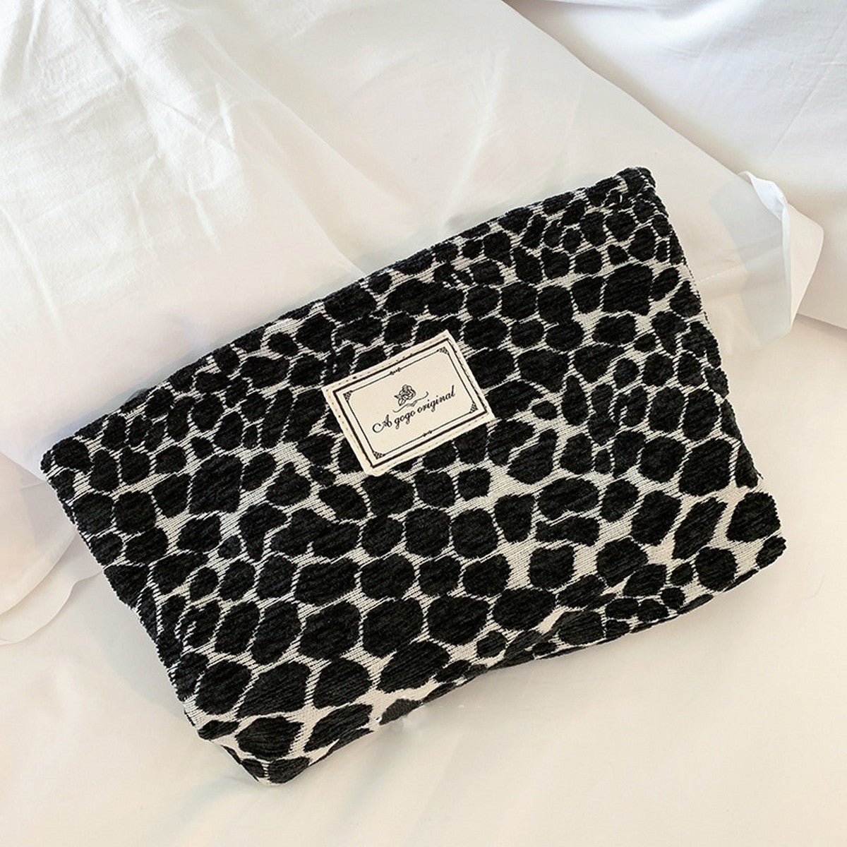 Black white Animal Makeup Bag