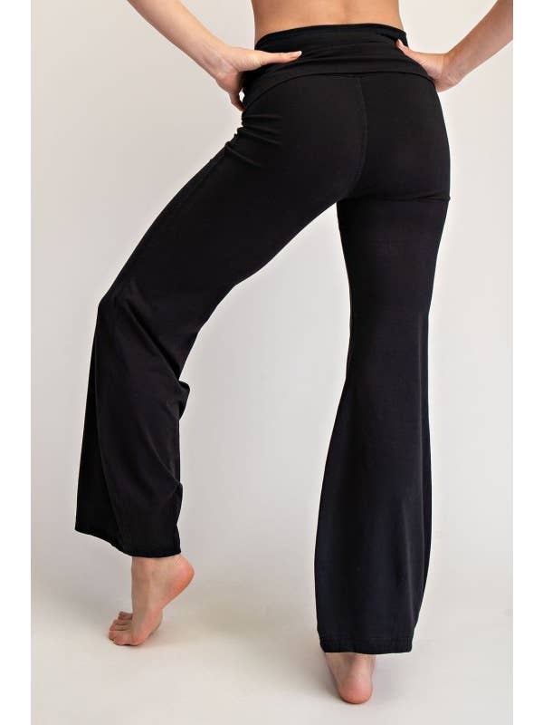 Black Cotton Lycra Bubbled Flare Pants