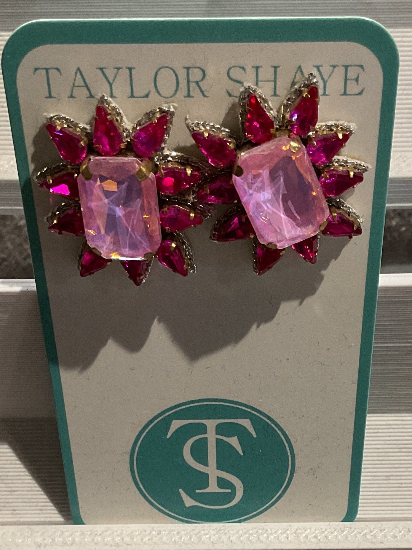 TS01 Pink Crystal Spike Stud