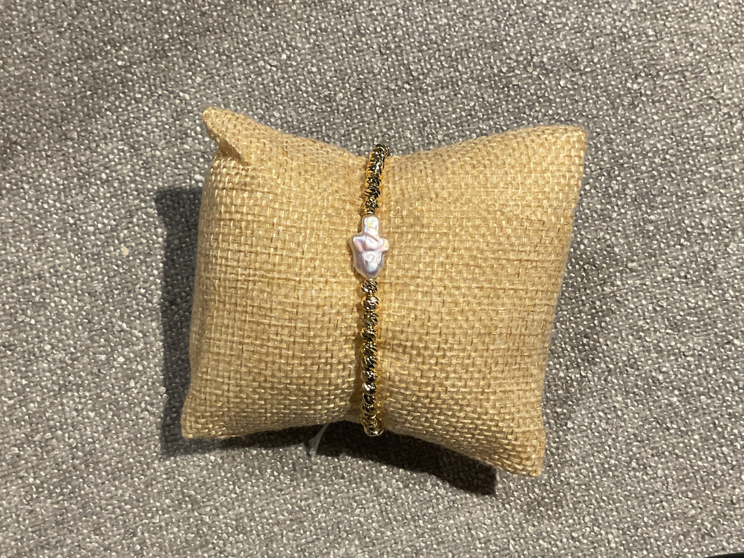 EE12 Beam Bracelet with Freshwater Pearl Cross