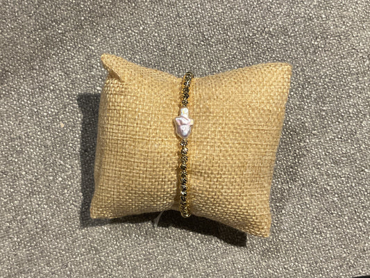EE12 Beam Bracelet with Freshwater Pearl Cross