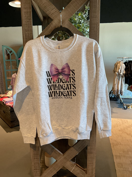 HH02 Youth Wildcats Repeat Bow Sweatshirt