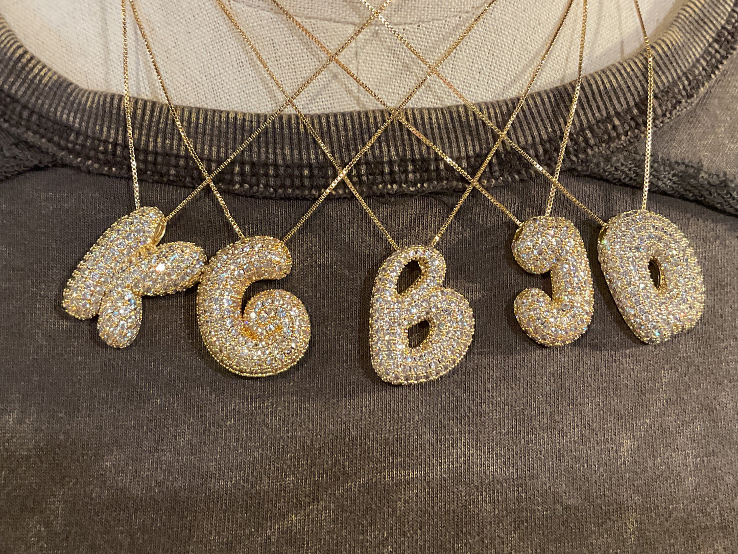 SB06 Initial Bubbly Hailey Necklace