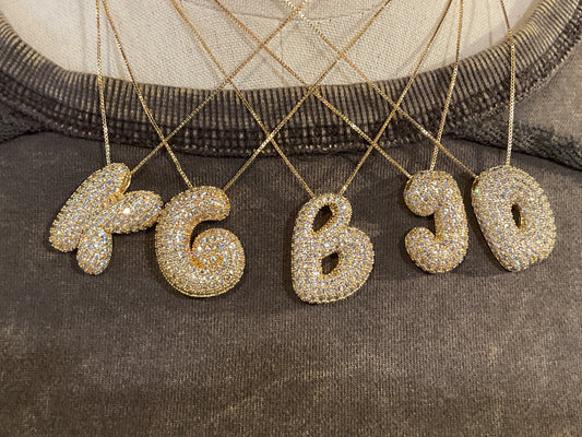 SB06 Initial Bubbly Hailey Necklace
