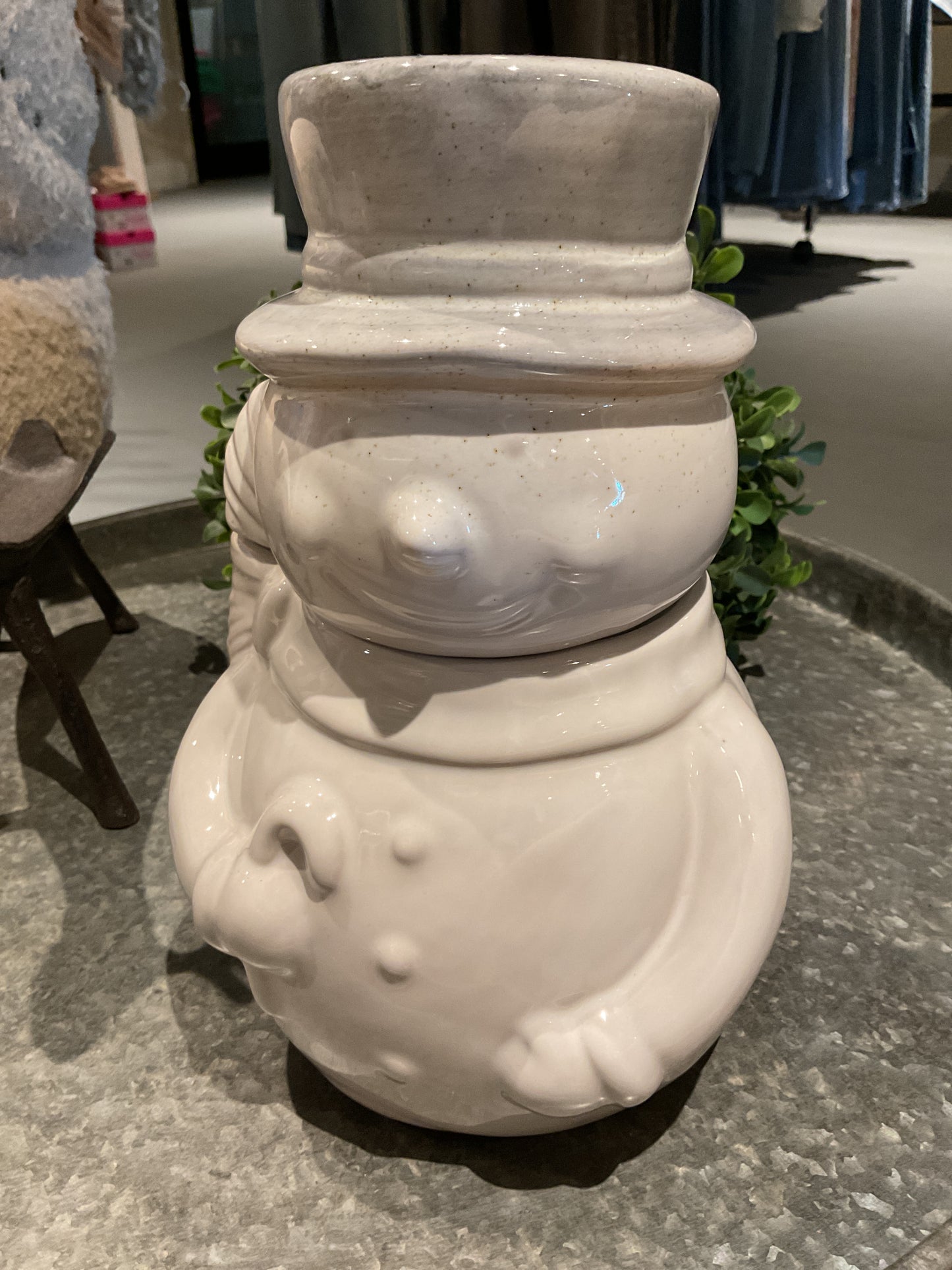 Stoneware Snowman Cookie Jar