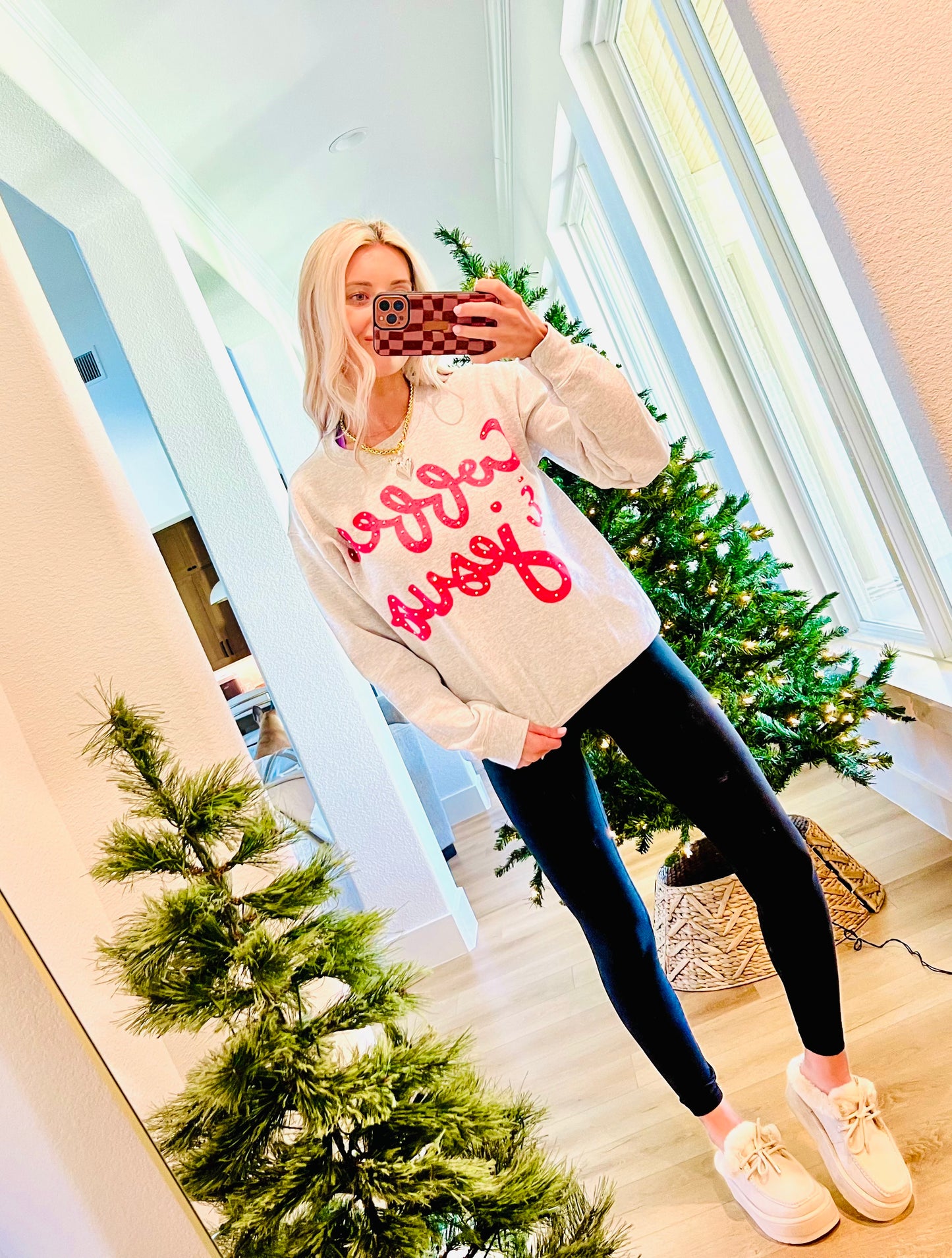 Jesus & Coffee Crystal Embellished Sweatshirt