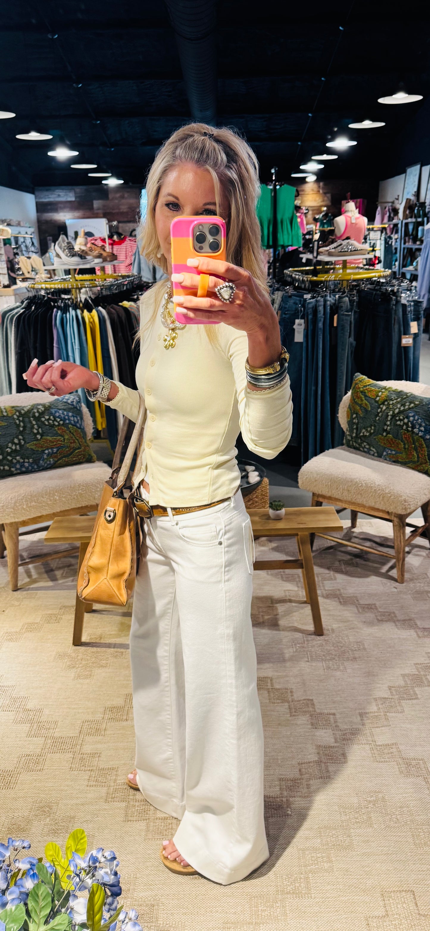 White Low Rise Comfort Flare Jeans by Hidden