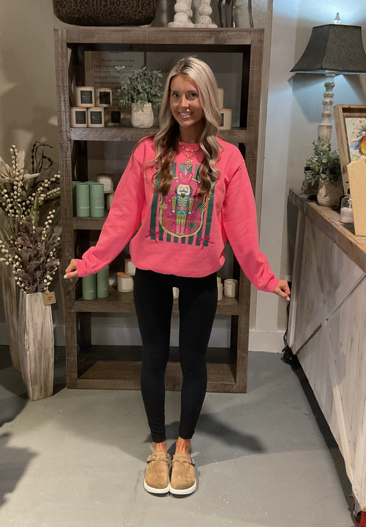 Neon Pink Nutcracker Sweatshirt