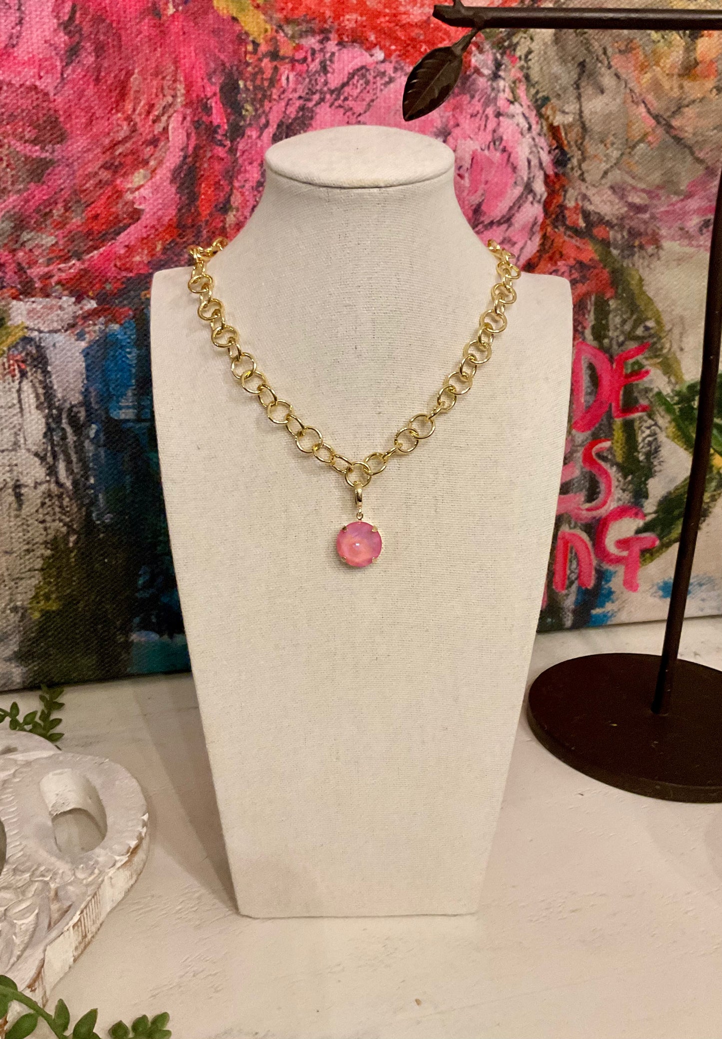 Large Round Crystal Pendant Only
