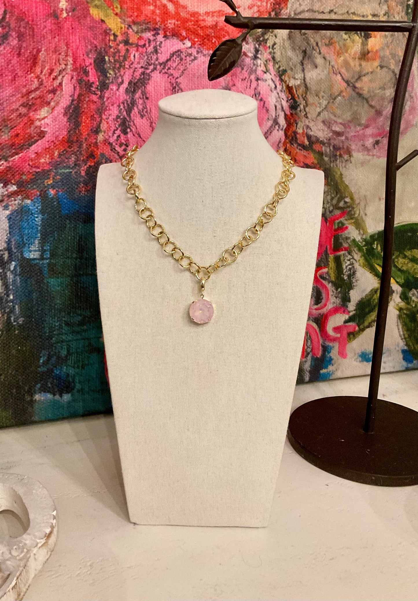 Large Round Crystal Pendant Only