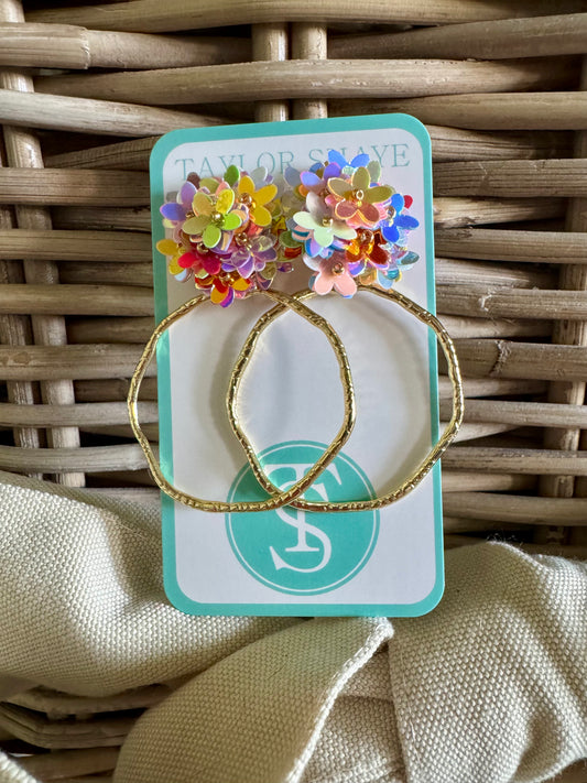 Rainbow Iridescent Spring Flower Hoops