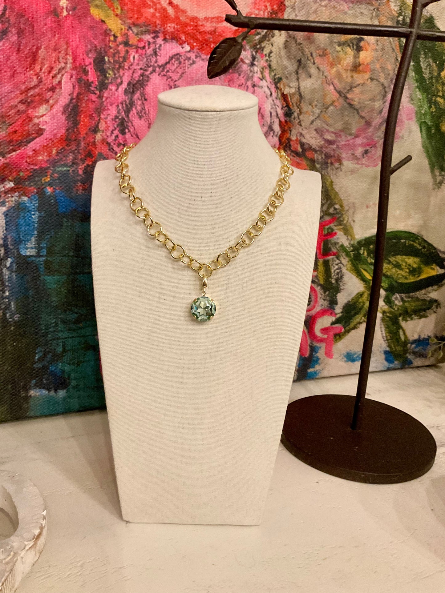 Large Round Crystal Pendant Only