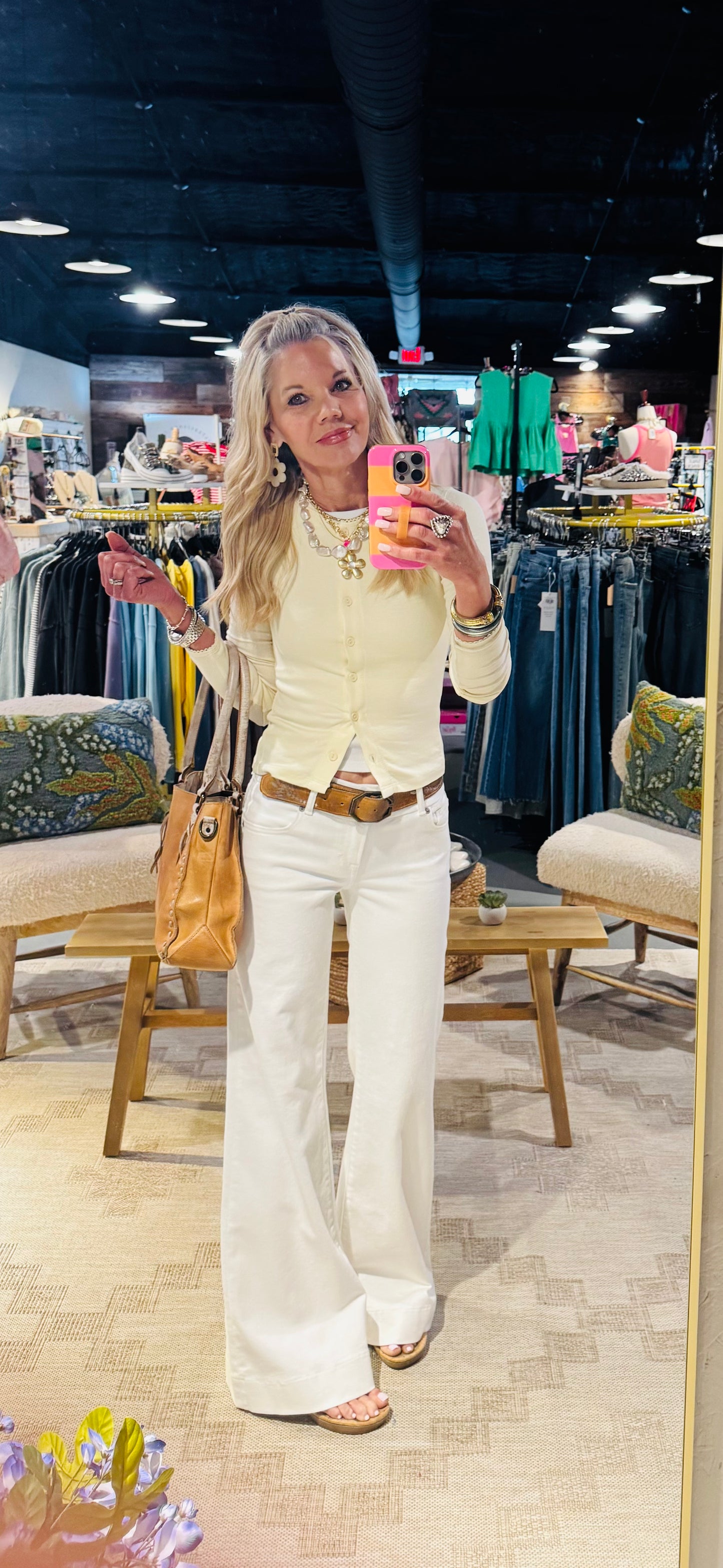 Rowan Button Top in French Vanilla