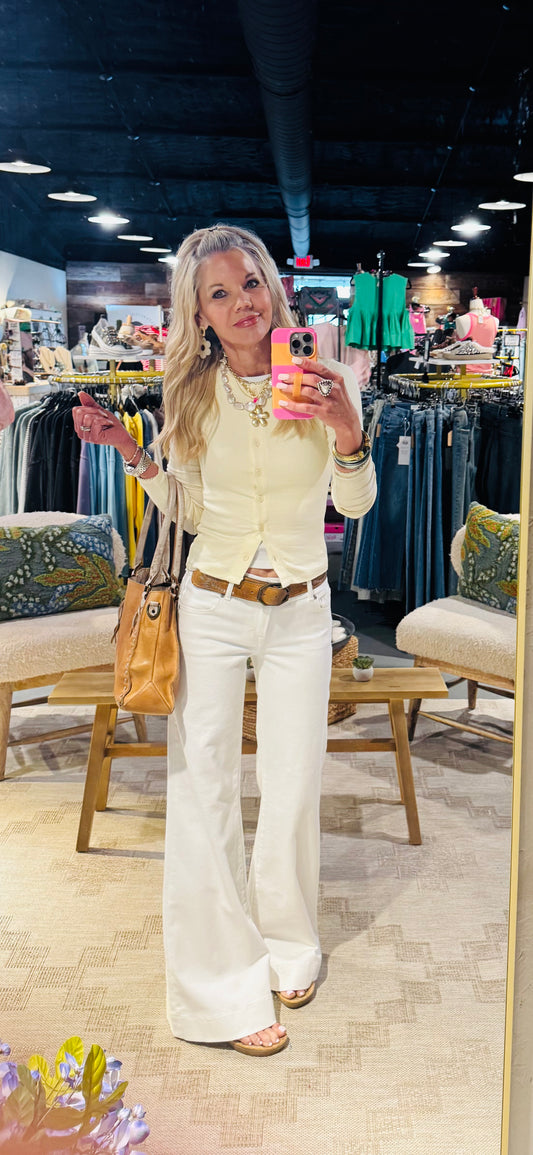 Rowan Button Top in French Vanilla