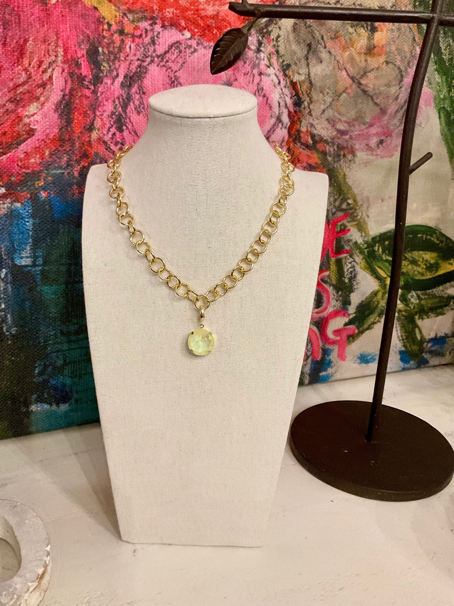 Large Round Crystal Pendant Only