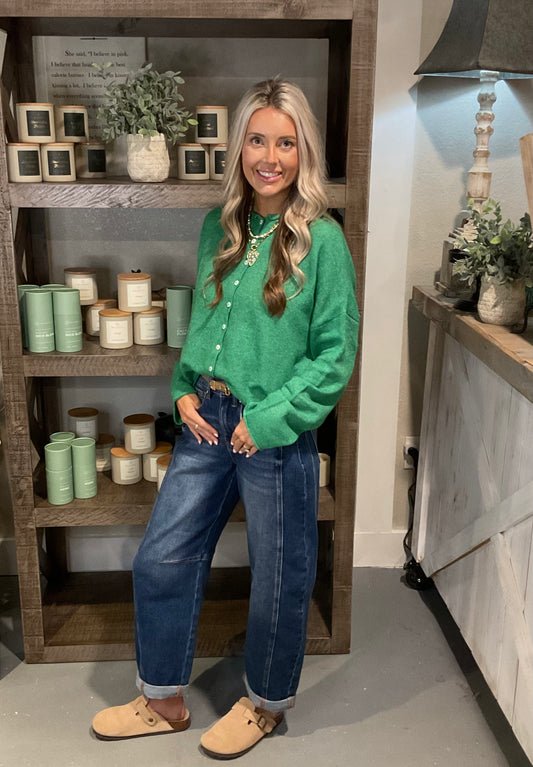 Kelly Green Piper Cardigan