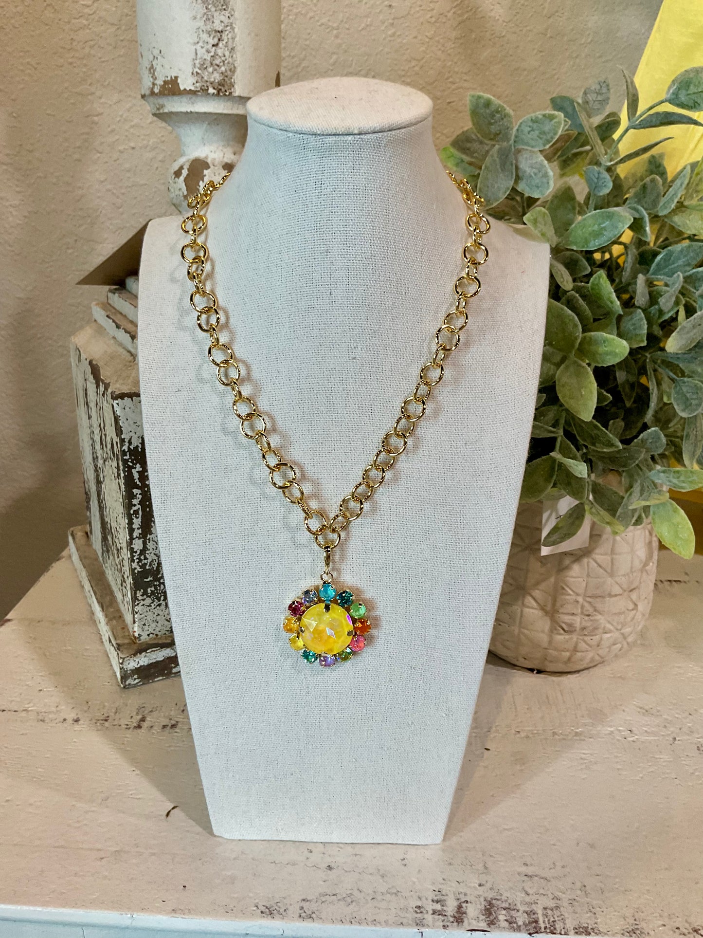 Multi Color Crystal Pendant Only