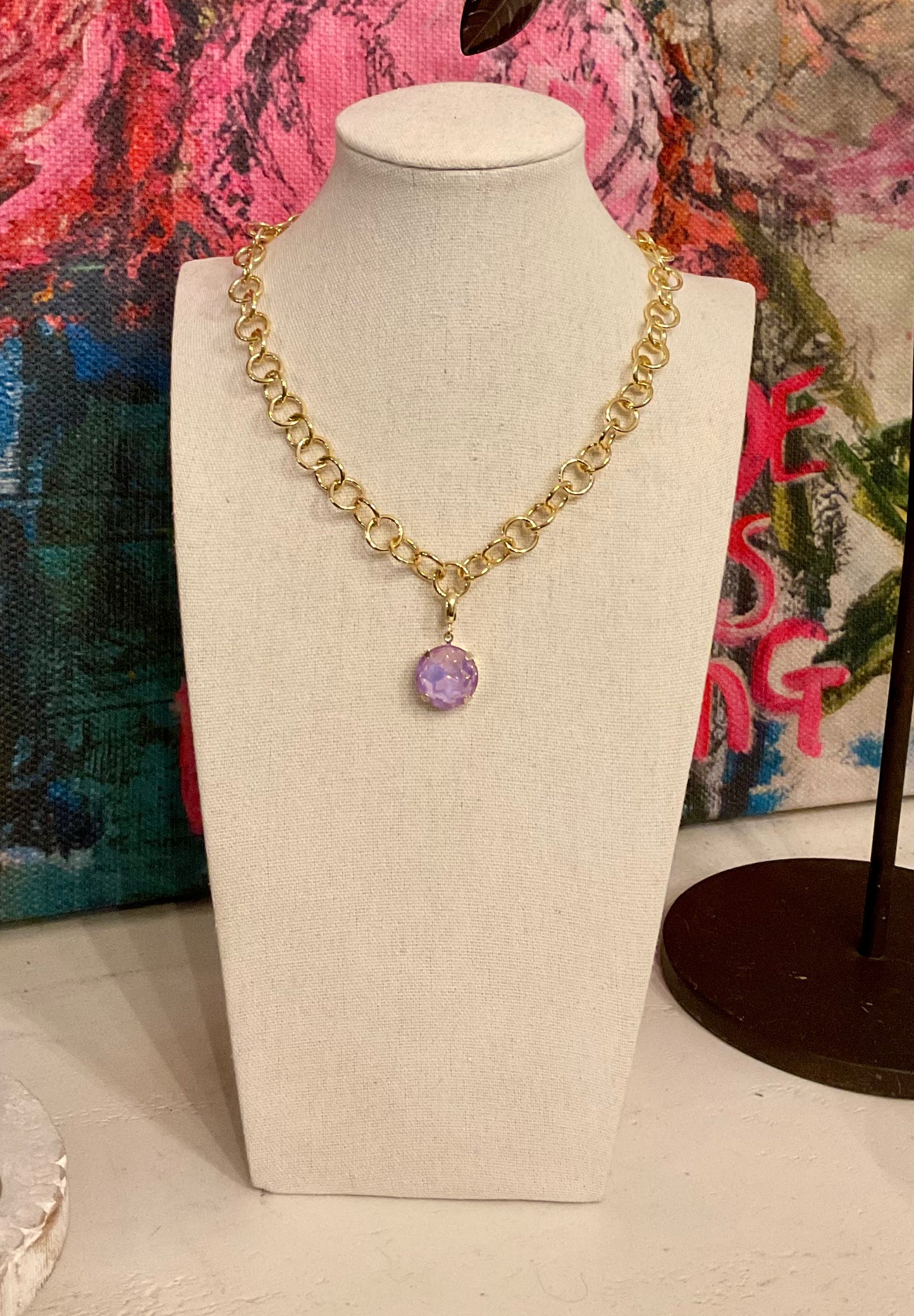 Large Round Crystal Pendant Only