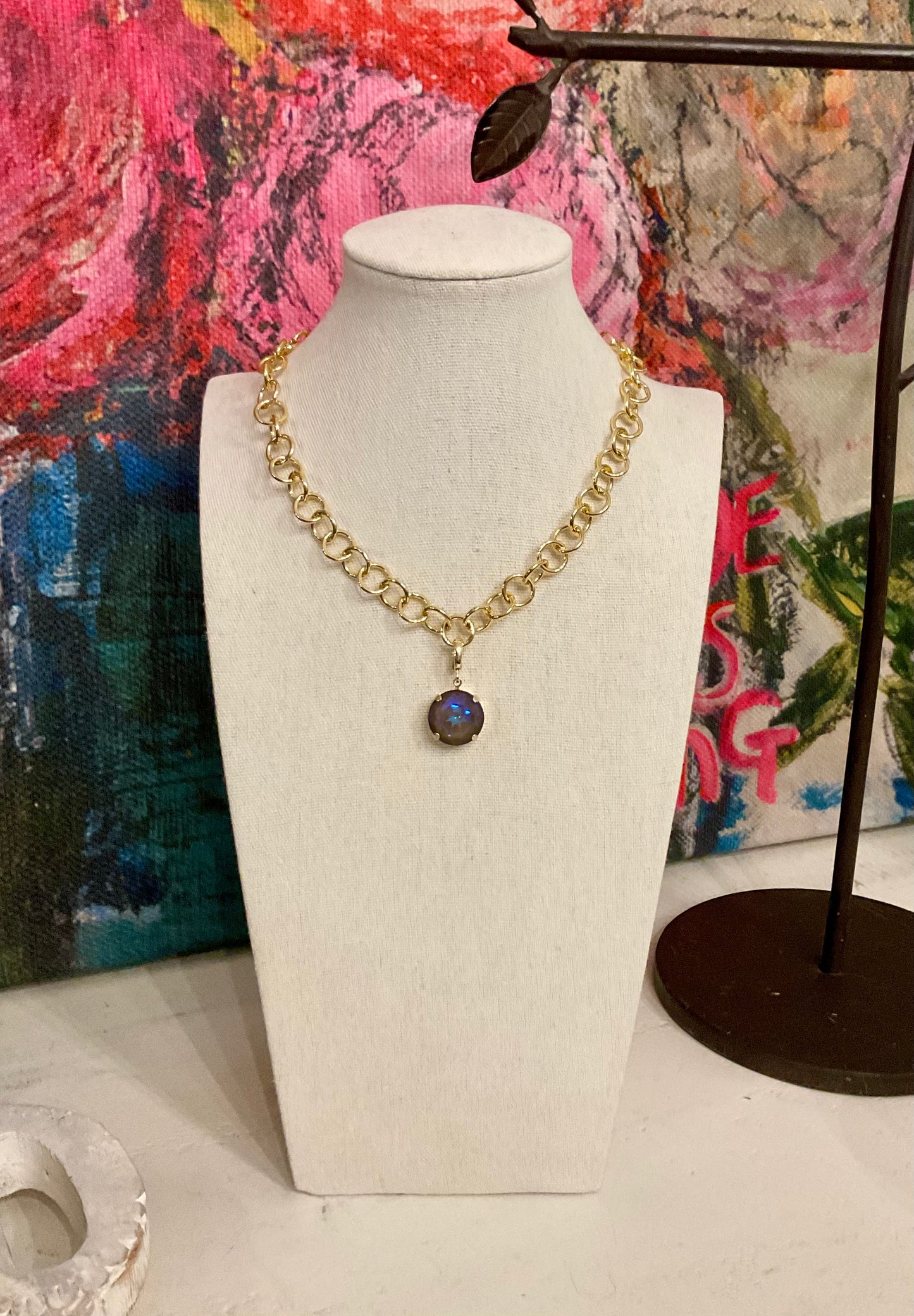 Large Round Crystal Pendant Only