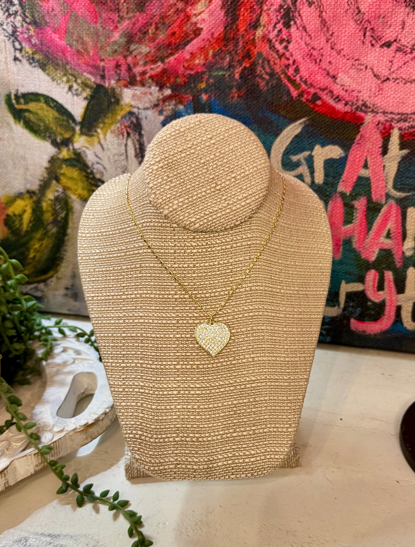 Glittering Heart Necklace by Alexa Paige