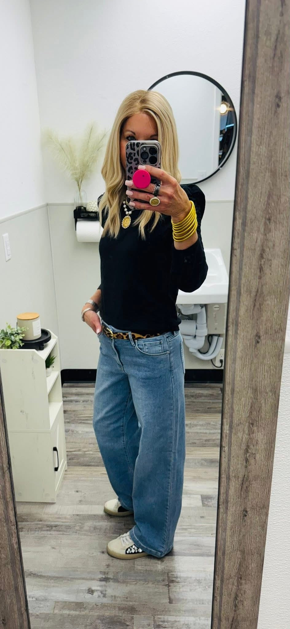 Slim Wide Leg Sweat Jeans