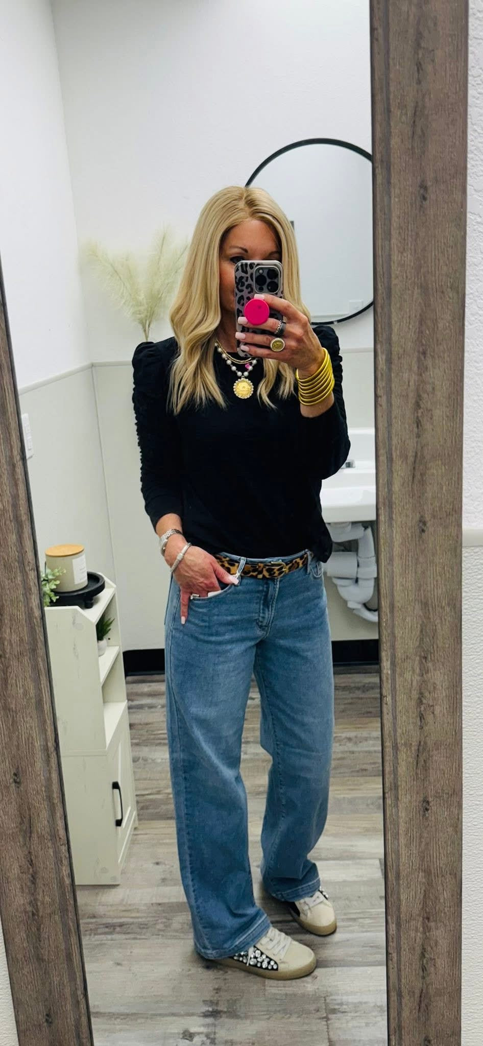 Slim Wide Leg Sweat Jeans