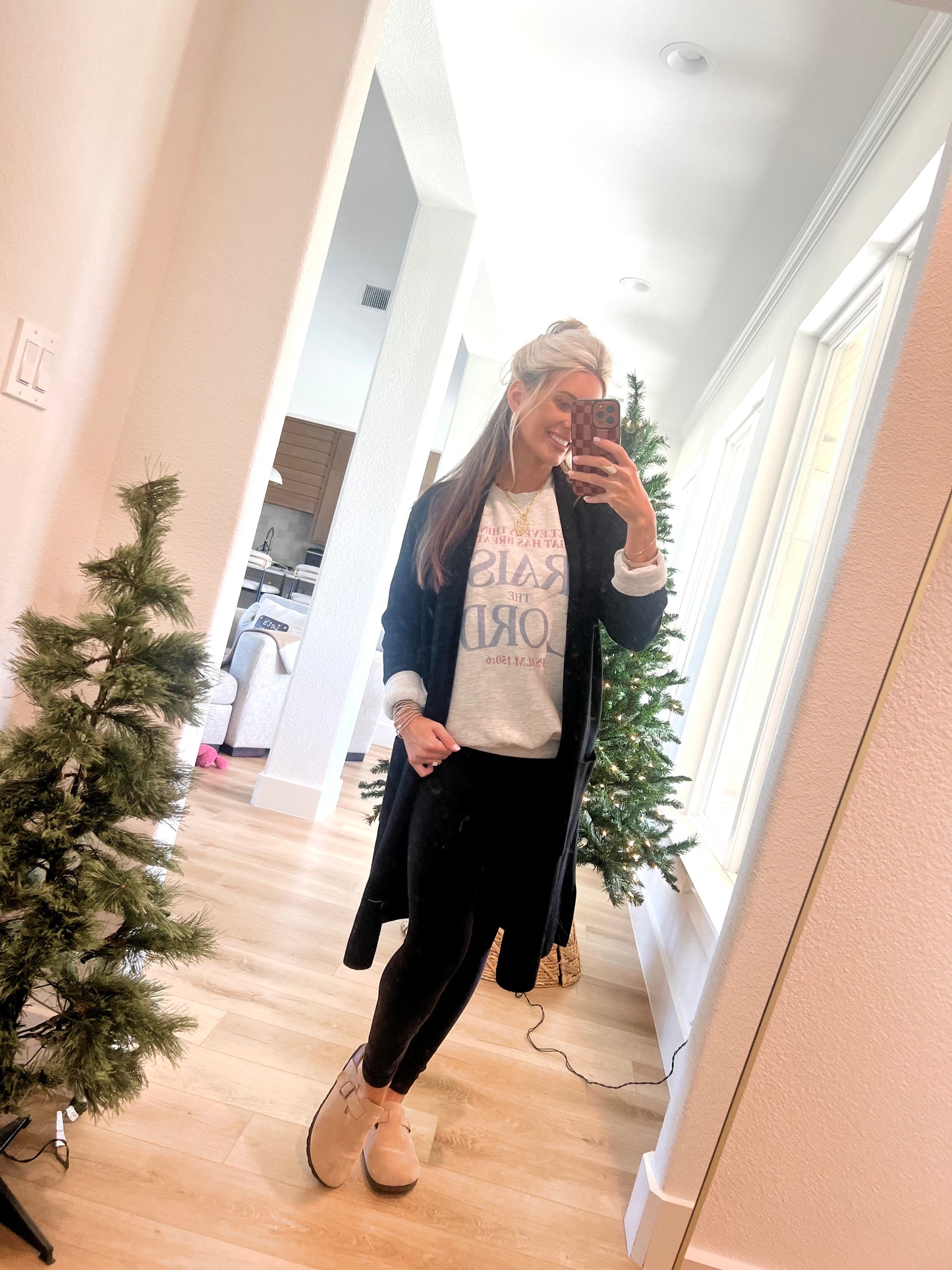 Long Black Open Knitted Cardigan