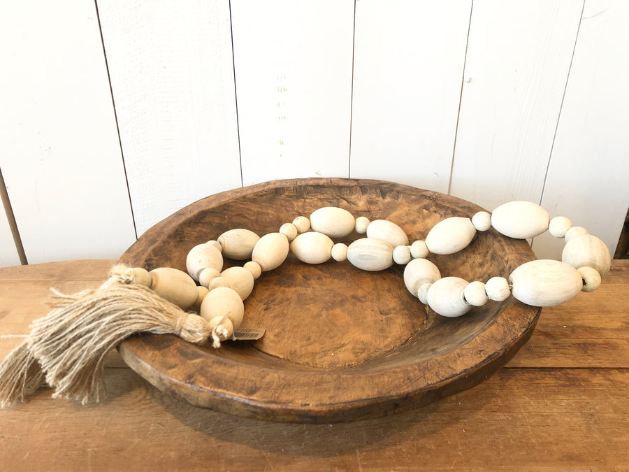 Mango Wood Farmhouse Beads 60”L x 2” W