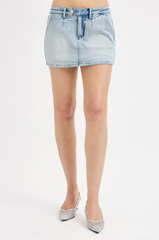 Low Rise Denim Skort