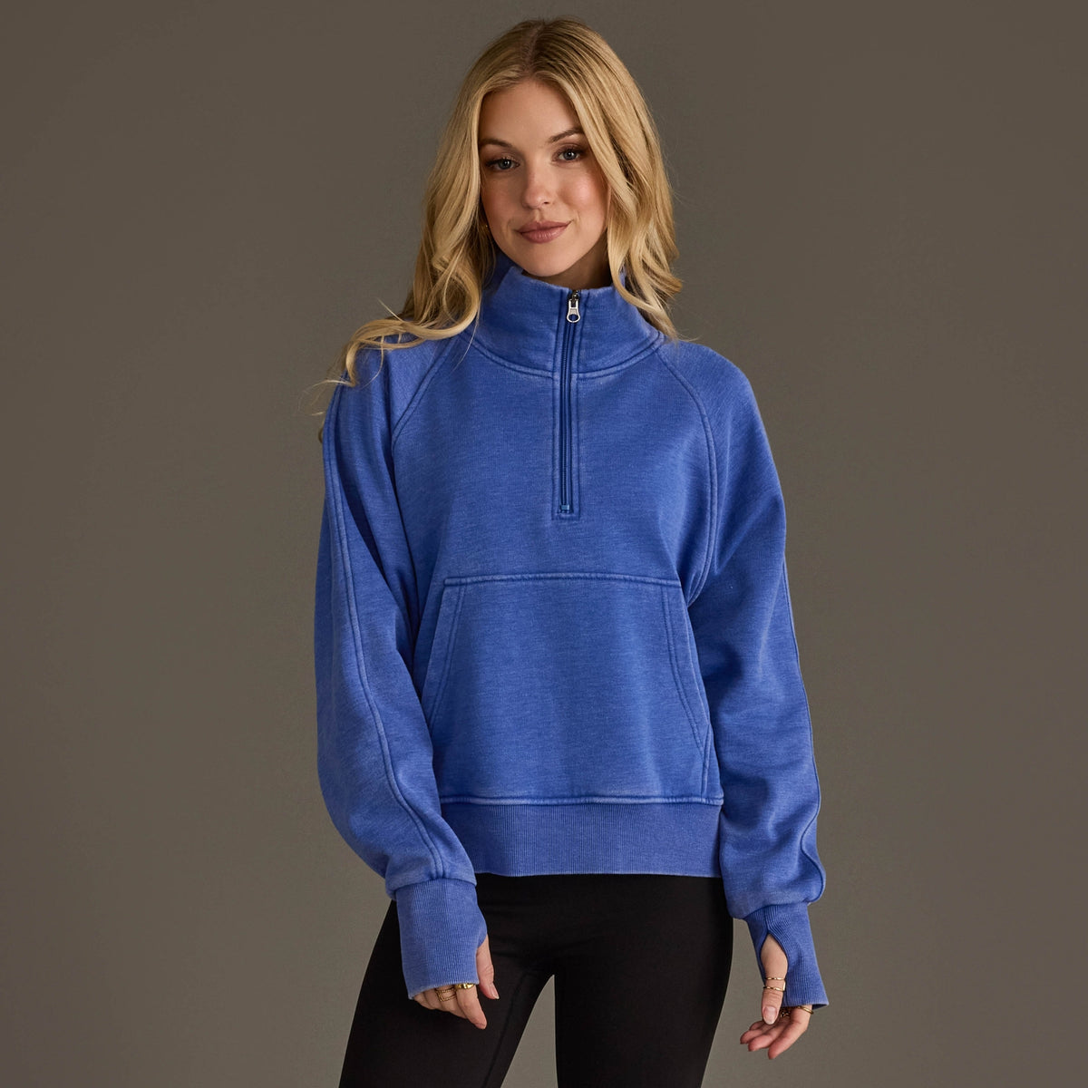 Royal Blue Quarter Zip Sweatshirt