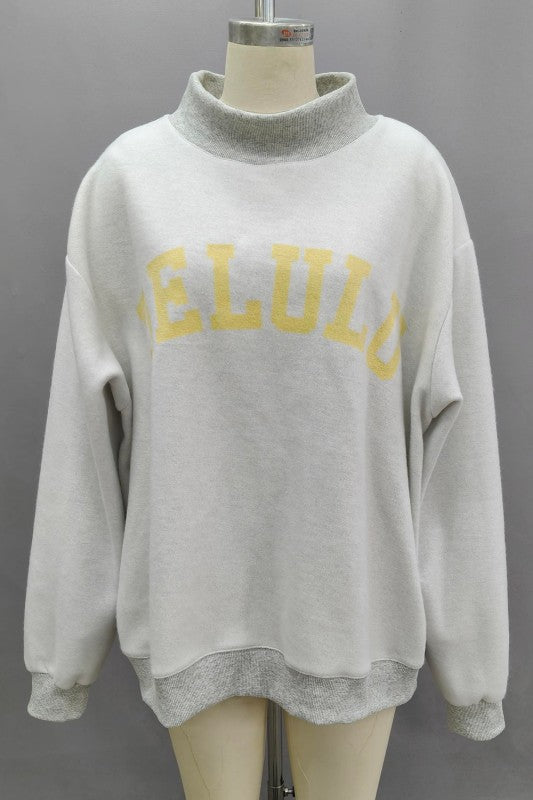 Cheeky & Delulu Reversible Mock Neck Sweatshirt