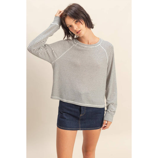 Striped Raglan Long Sleeve Top