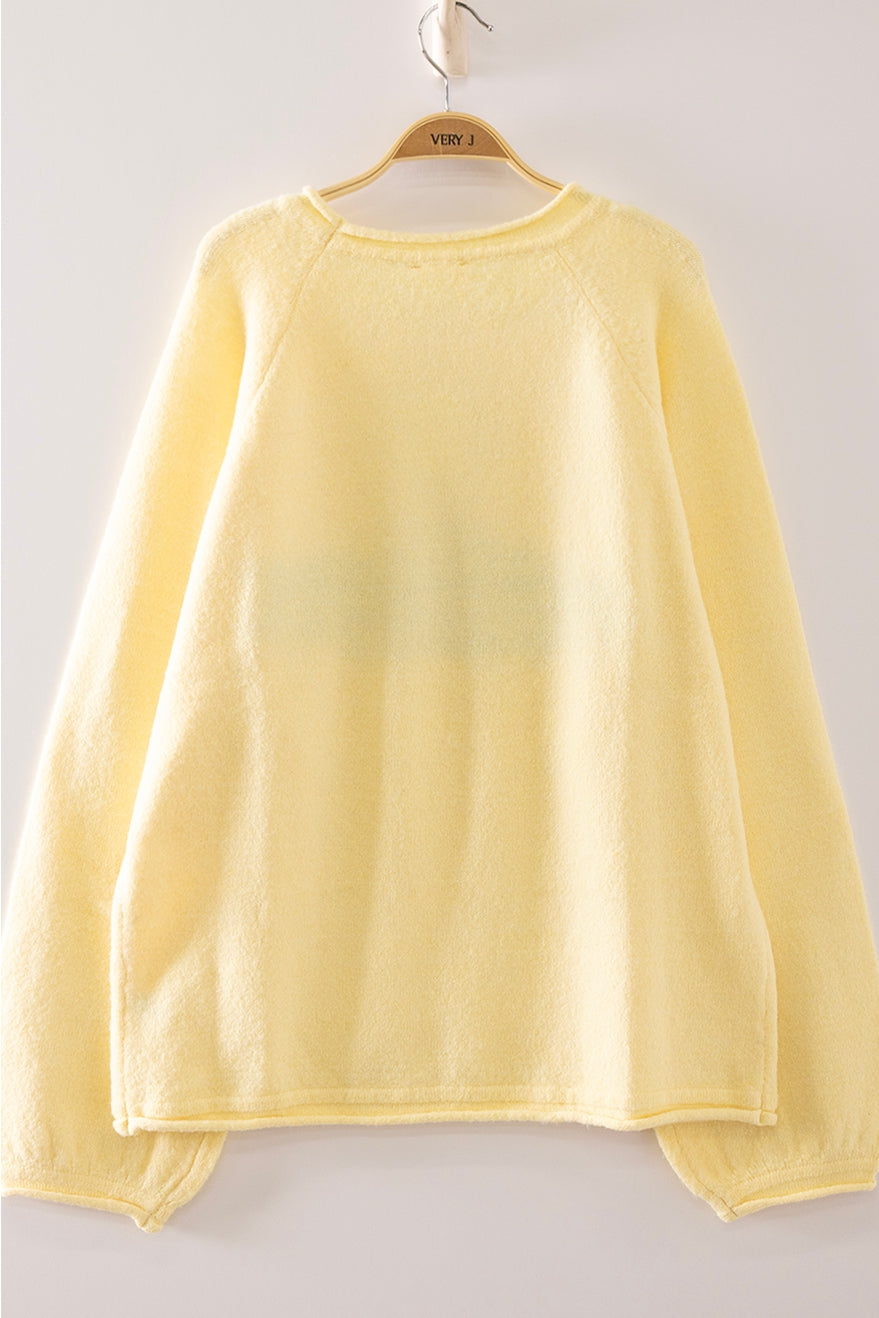 Lemon Fish Intarsia Cozy Sweater