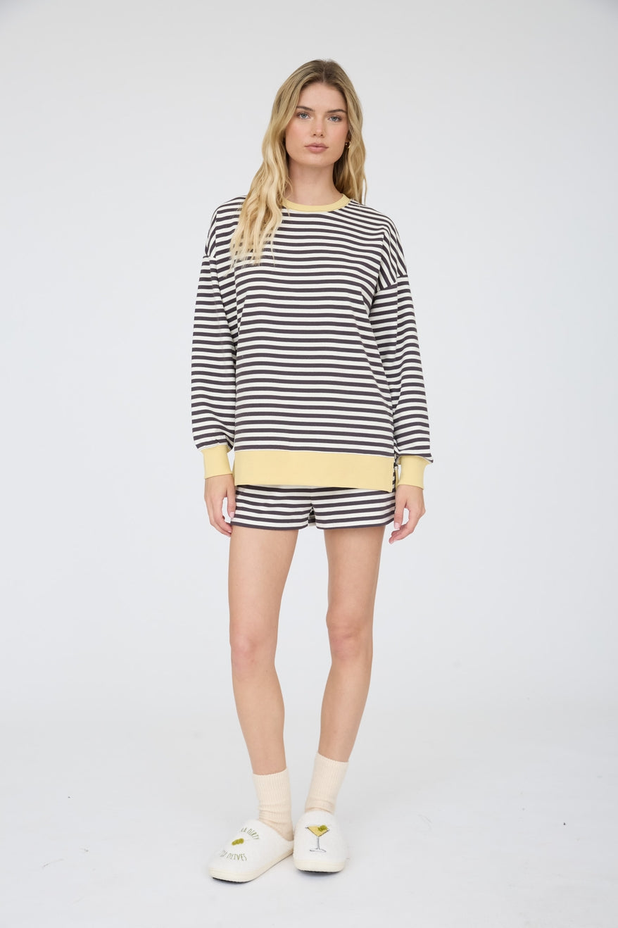 Charcoal/Yellow Striped Set