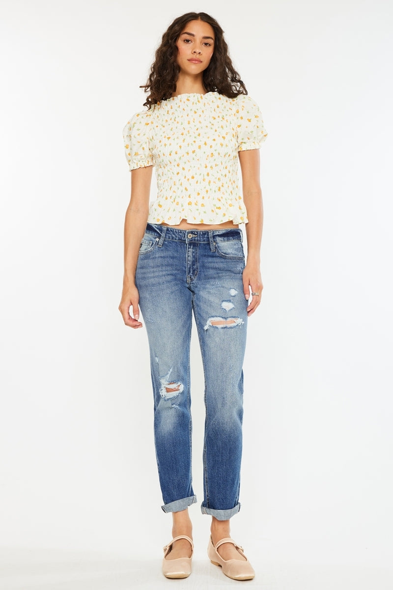 Low Rise Slim Boyfriend Jeans