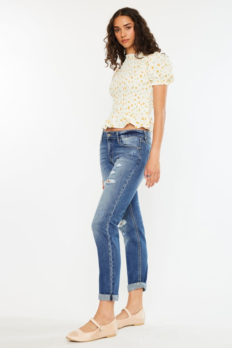 Low Rise Slim Boyfriend Jeans