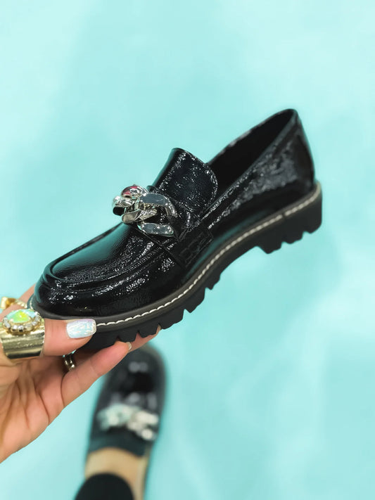 CK11 Corkys “NOT LITERALLY” Black Patent Shoe