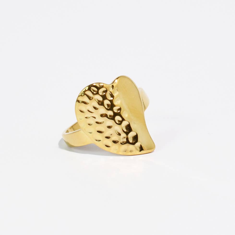 Hammered Heart Ring
