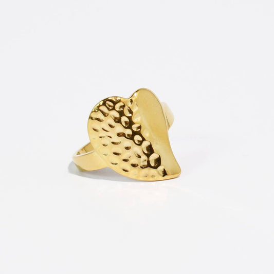 Hammered Heart Ring