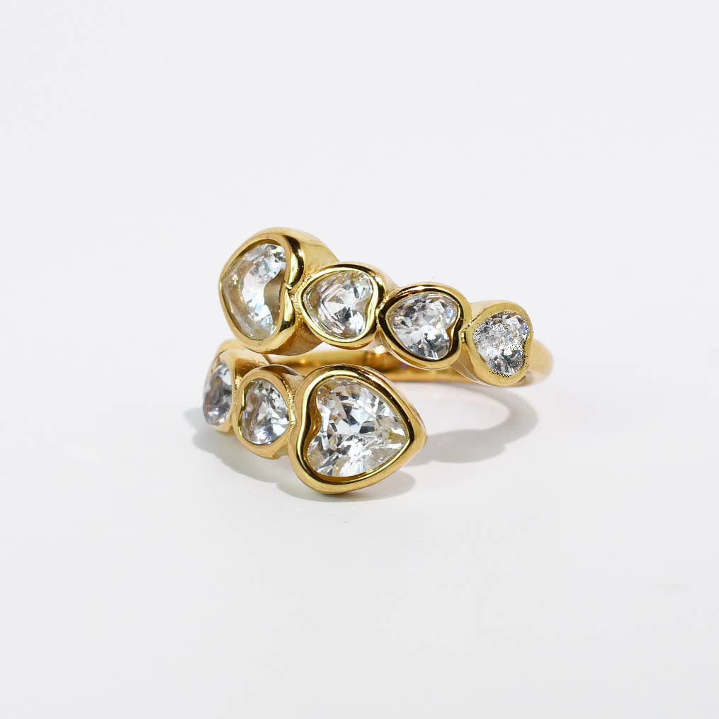 Multi Sparkle Heart Ring