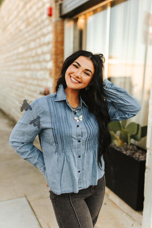 Call it Classic Lightweight Pintuck Denim Shirt
